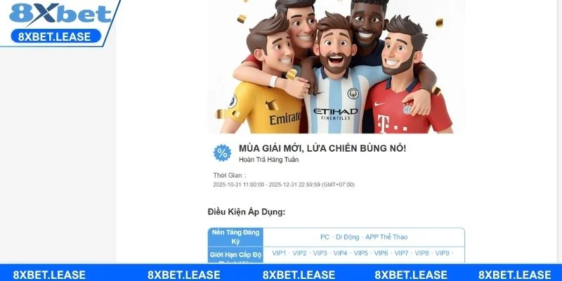 Khám phá loạt khuyến mãi 8XBET siêu hấp dẫn có mặt tại nhà cái