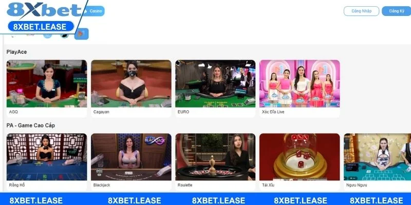 Không gian Live Casino 8XBET sang trọng với dealer chuyên nghiệp, bàn cược hiện đại